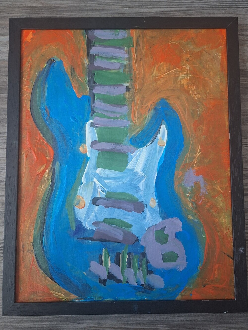 Guitar Abstract Art PRINT 11X14